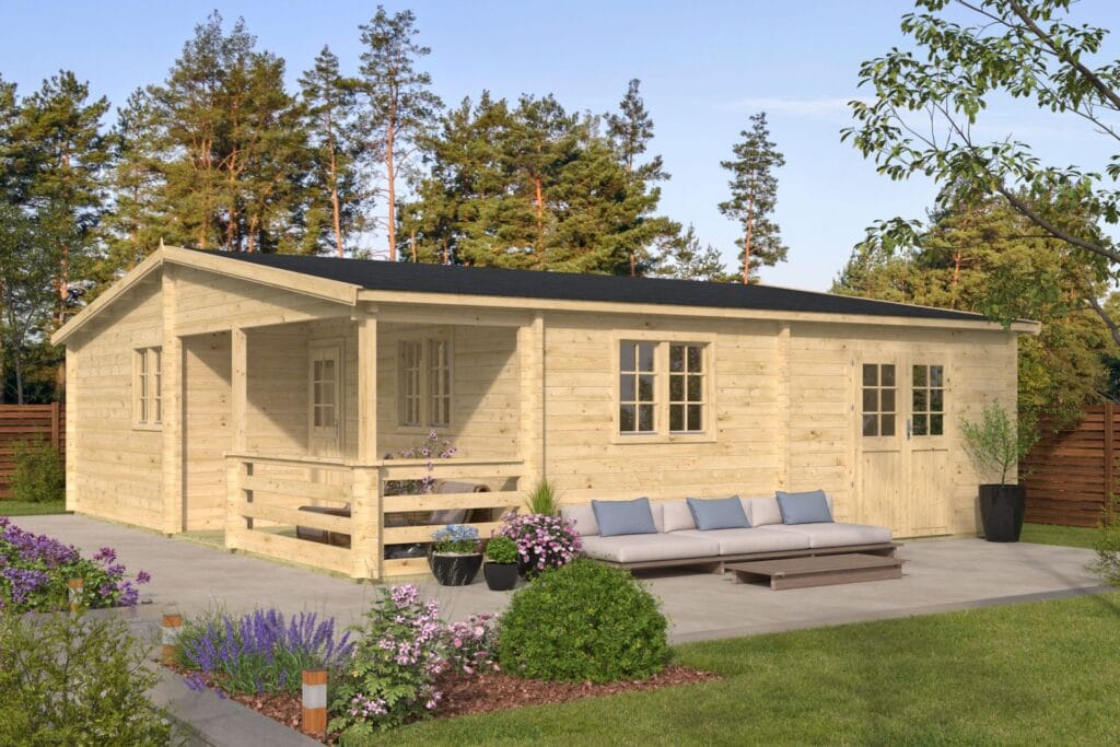 Blokhut - Tuinhuis Azores | 70 mm | vuren onbehandeld