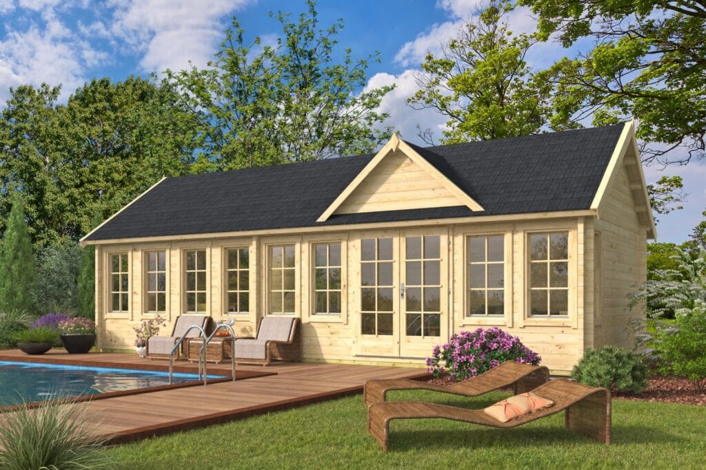 Blokhut - Tuinhuis Big Lauren | 70 mm | vuren onbehandeld