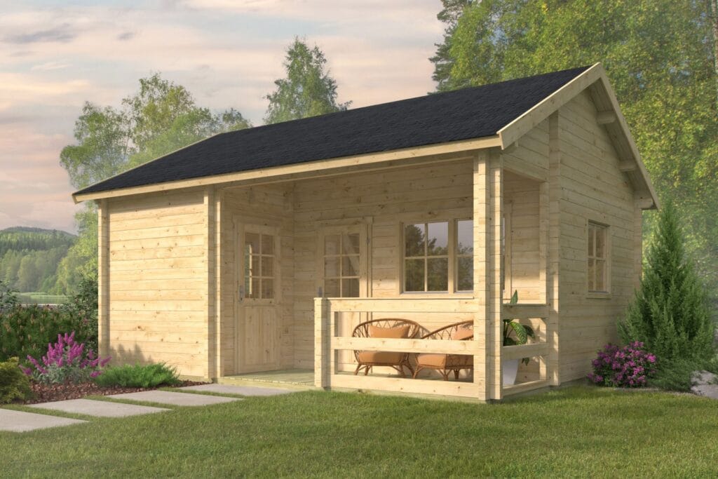 Blokhut - Tuinhuis Edelweiss | 70 mm | vuren honinggeel geïmpregneerd