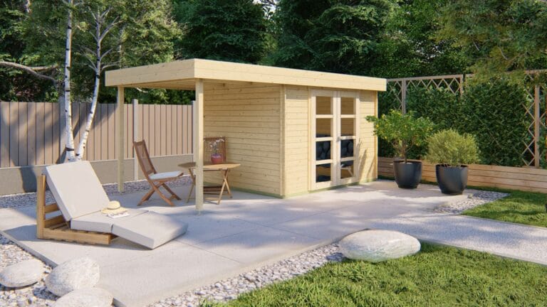 Blokhut - Tuinhuis Extramodern | 28 mm | vuren onbehandeld