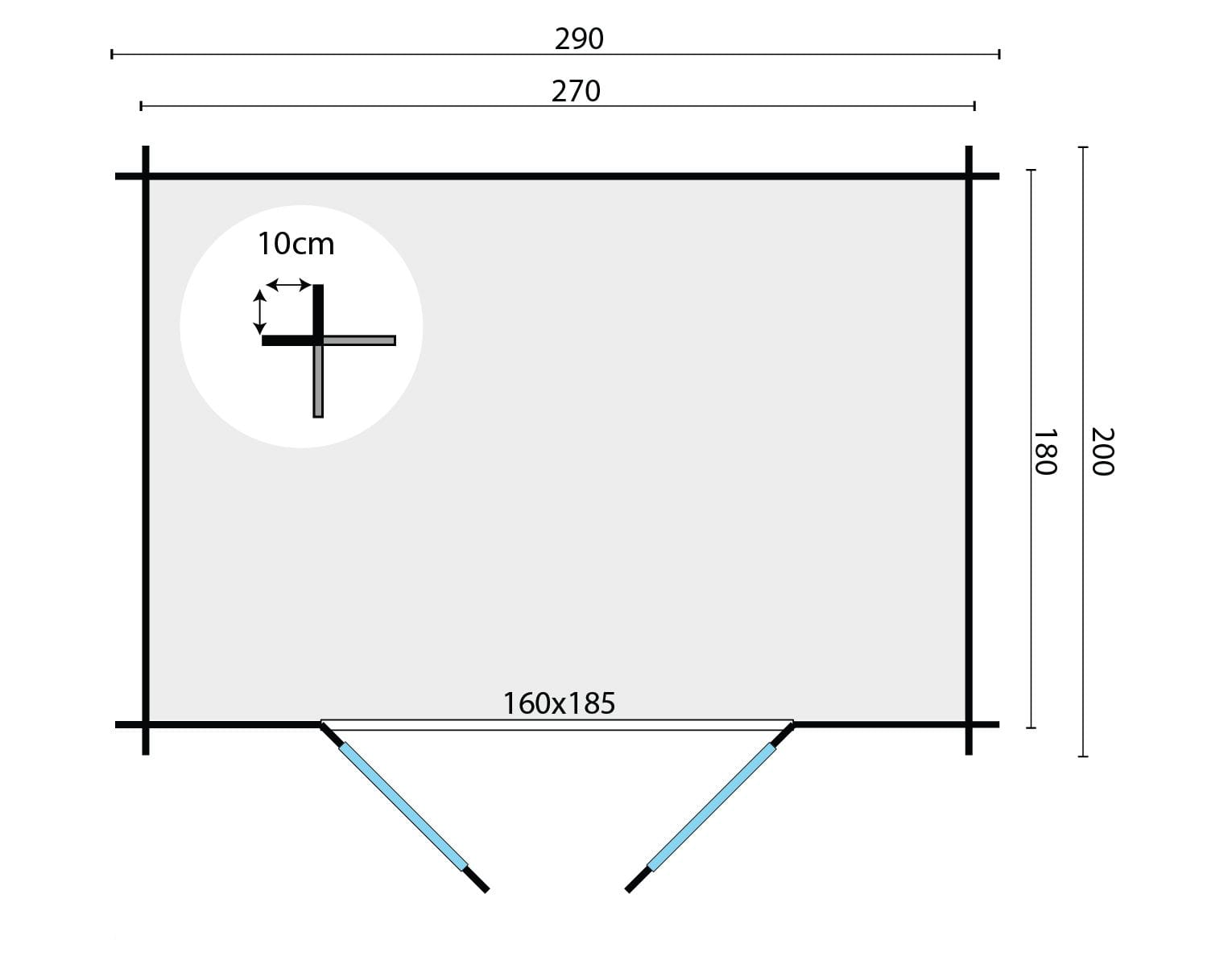 Deze compacte houten blokhut met lessenaarsdak is ideaal voor wie een nette en functionele opberg- of werkruimte in de tuin zoekt. Het geschaafde en gedroogde vurenhout biedt een strakke afwerking, terwijl de vaste roedes en dubbele deuren met enkel glas voor lichtinval en een uitnodigende uitstraling zorgen. Dankzij het slimme formaat past deze blokhut zelfs in kleinere tuinen. Kenmerken & Constructie: Afmetingen blokhut: Lengte 290 cm x Breedte 200 cm Wanddikte: 28 mm – solide en duurzaam Nokhoogte: 217 cm Totale oppervlakte: 4,61 m² Inhoud: 9,6 m³ Daktype: Lessenaarsdak (dakbedekking optioneel bij te bestellen) Dakoppervlakte: 6,8 m² Indeling: Binnenruimte: 4,61 m² vloeroppervlak Aantal ruimtes: 1 Materialen & Details: Materiaal: Onbehandeld, geschaafd en gedroogd vurenhout Deurtype: Dubbele deur, rechts scharnierend Glas: Enkel glas van 3 mm met vaste roedes Fundering: 270 x 180 cm Afmeting hoekverbinding: 10 cm Cilinderslot inbegrepen Extra eigenschappen: Niet geschikt voor dakpannen Compact en stijlvol – ideaal als berging of werkhoek Een praktische en stijlvolle blokhut voor wie op zoek is naar een efficiënte oplossing met een strakke uitstraling. 👉 Voor een volledige offerte kun je een afspraak maken of langskomen bij Blokhut.nl in Klazienaveen. Deze compacte houten blokhut met lessenaarsdak is ideaal voor wie een nette en functionele opberg- of werkruimte in de tuin zoekt. Het geschaafde en gedroogde vurenhout biedt een strakke afwerking, terwijl de vaste roedes en dubbele deuren met enkel glas voor lichtinval en een uitnodigende uitstraling zorgen. Dankzij het slimme formaat past deze blokhut zelfs in kleinere tuinen. Kenmerken & Constructie: Afmetingen blokhut: Lengte 290 cm x Breedte 200 cm Wanddikte: 28 mm – solide en duurzaam Nokhoogte: 217 cm Totale oppervlakte: 4,61 m² Inhoud: 9,6 m³ Daktype: Lessenaarsdak (dakbedekking optioneel bij te bestellen) Dakoppervlakte: 6,8 m² Indeling: Binnenruimte: 4,61 m² vloeroppervlak Aantal ruimtes: 1 Materialen & Details: Materiaal: Onbehandeld, geschaafd en gedroogd vurenhout Deurtype: Dubbele deur, rechts scharnierend Glas: Enkel glas van 3 mm met vaste roedes Fundering: 270 x 180 cm Afmeting hoekverbinding: 10 cm Cilinderslot inbegrepen Extra eigenschappen: Niet geschikt voor dakpannen Compact en stijlvol – ideaal als berging of werkhoek Een praktische en stijlvolle blokhut voor wie op zoek is naar een efficiënte oplossing met een strakke uitstraling. 👉 Voor een volledige offerte kun je een afspraak maken of langskomen bij Blokhut.nl in Klazienaveen.