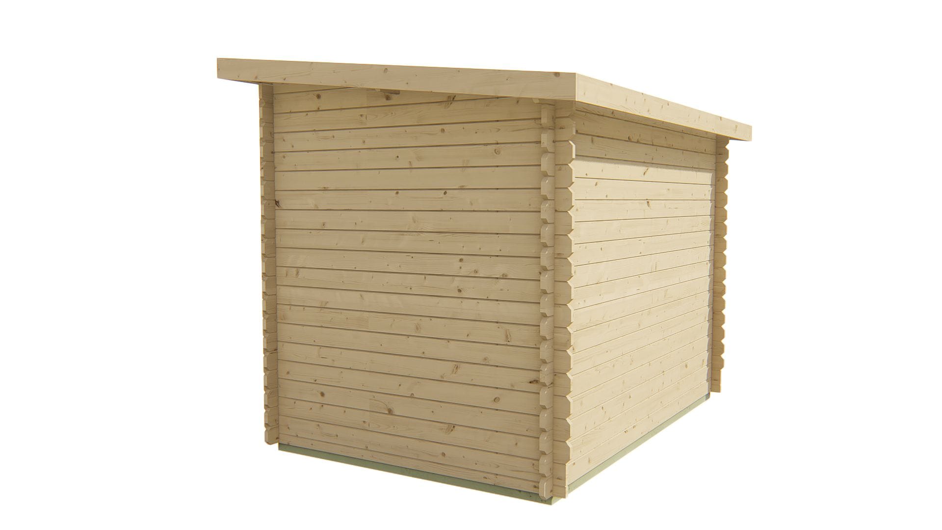 Deze compacte houten blokhut met lessenaarsdak is ideaal voor wie een nette en functionele opberg- of werkruimte in de tuin zoekt. Het geschaafde en gedroogde vurenhout biedt een strakke afwerking, terwijl de vaste roedes en dubbele deuren met enkel glas voor lichtinval en een uitnodigende uitstraling zorgen. Dankzij het slimme formaat past deze blokhut zelfs in kleinere tuinen. Kenmerken & Constructie: Afmetingen blokhut: Lengte 290 cm x Breedte 200 cm Wanddikte: 28 mm – solide en duurzaam Nokhoogte: 217 cm Totale oppervlakte: 4,61 m² Inhoud: 9,6 m³ Daktype: Lessenaarsdak (dakbedekking optioneel bij te bestellen) Dakoppervlakte: 6,8 m² Indeling: Binnenruimte: 4,61 m² vloeroppervlak Aantal ruimtes: 1 Materialen & Details: Materiaal: Onbehandeld, geschaafd en gedroogd vurenhout Deurtype: Dubbele deur, rechts scharnierend Glas: Enkel glas van 3 mm met vaste roedes Fundering: 270 x 180 cm Afmeting hoekverbinding: 10 cm Cilinderslot inbegrepen Extra eigenschappen: Niet geschikt voor dakpannen Compact en stijlvol – ideaal als berging of werkhoek Een praktische en stijlvolle blokhut voor wie op zoek is naar een efficiënte oplossing met een strakke uitstraling. 👉 Voor een volledige offerte kun je een afspraak maken of langskomen bij Blokhut.nl in Klazienaveen. Deze compacte houten blokhut met lessenaarsdak is ideaal voor wie een nette en functionele opberg- of werkruimte in de tuin zoekt. Het geschaafde en gedroogde vurenhout biedt een strakke afwerking, terwijl de vaste roedes en dubbele deuren met enkel glas voor lichtinval en een uitnodigende uitstraling zorgen. Dankzij het slimme formaat past deze blokhut zelfs in kleinere tuinen. Kenmerken & Constructie: Afmetingen blokhut: Lengte 290 cm x Breedte 200 cm Wanddikte: 28 mm – solide en duurzaam Nokhoogte: 217 cm Totale oppervlakte: 4,61 m² Inhoud: 9,6 m³ Daktype: Lessenaarsdak (dakbedekking optioneel bij te bestellen) Dakoppervlakte: 6,8 m² Indeling: Binnenruimte: 4,61 m² vloeroppervlak Aantal ruimtes: 1 Materialen & Details: Materiaal: Onbehandeld, geschaafd en gedroogd vurenhout Deurtype: Dubbele deur, rechts scharnierend Glas: Enkel glas van 3 mm met vaste roedes Fundering: 270 x 180 cm Afmeting hoekverbinding: 10 cm Cilinderslot inbegrepen Extra eigenschappen: Niet geschikt voor dakpannen Compact en stijlvol – ideaal als berging of werkhoek Een praktische en stijlvolle blokhut voor wie op zoek is naar een efficiënte oplossing met een strakke uitstraling. 👉 Voor een volledige offerte kun je een afspraak maken of langskomen bij Blokhut.nl in Klazienaveen.