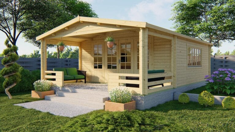 Blokhut - Tuinhuis Wigan | 58 mm | vuren onbehandeld