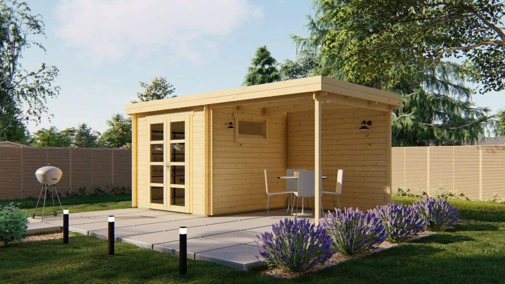 Blokhut - Tuinhuis Brenda | 28 mm | vuren onbehandeld