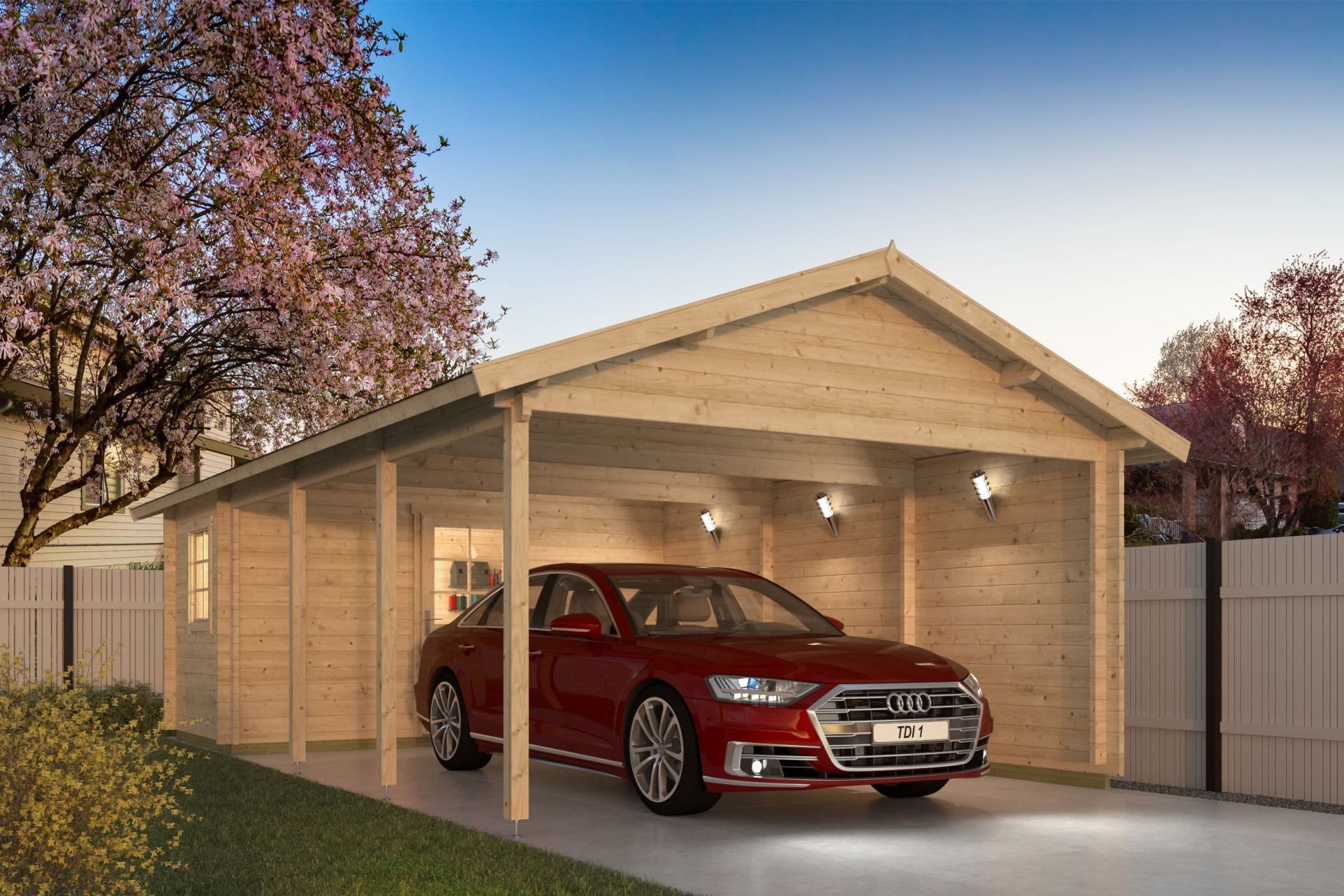 Carport/berging Ever | 44 mm | vuren onbehandeld Carport/berging Ever | 44 mm | vuren onbehandeld