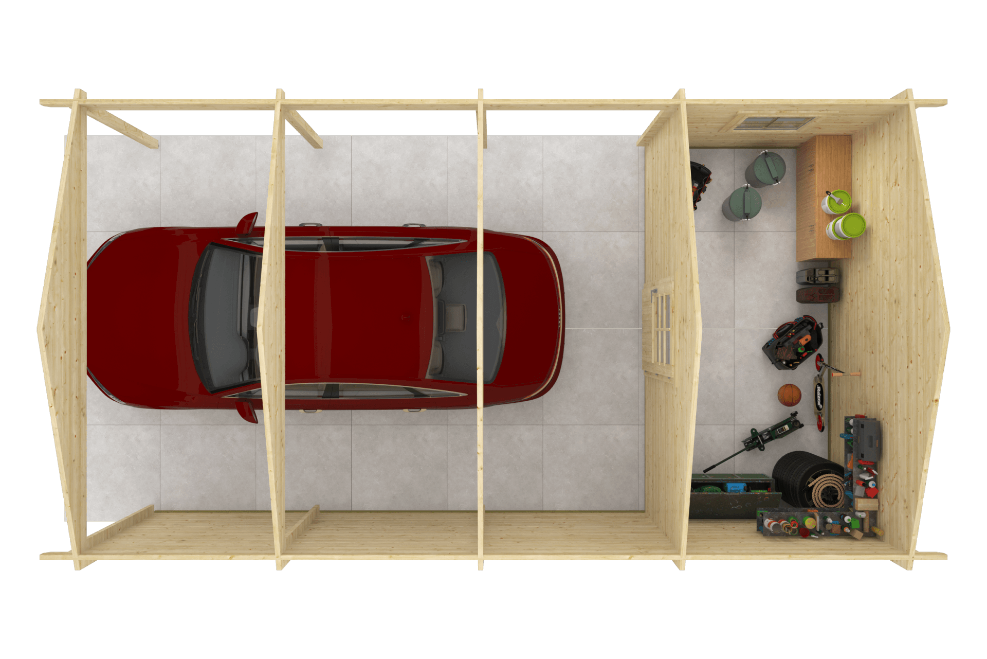 Carport/berging Ever | 44 mm | vuren onbehandeld Carport/berging Ever | 44 mm | vuren onbehandeld