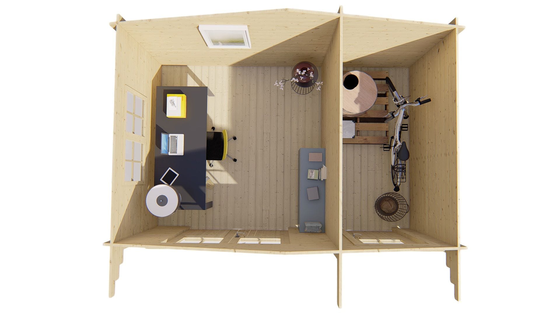 Blokhut - Tuinhuis Fraga | 34 mm | vuren onbehandeld Blokhut - Tuinhuis Fraga | 34 mm | vuren onbehandeld