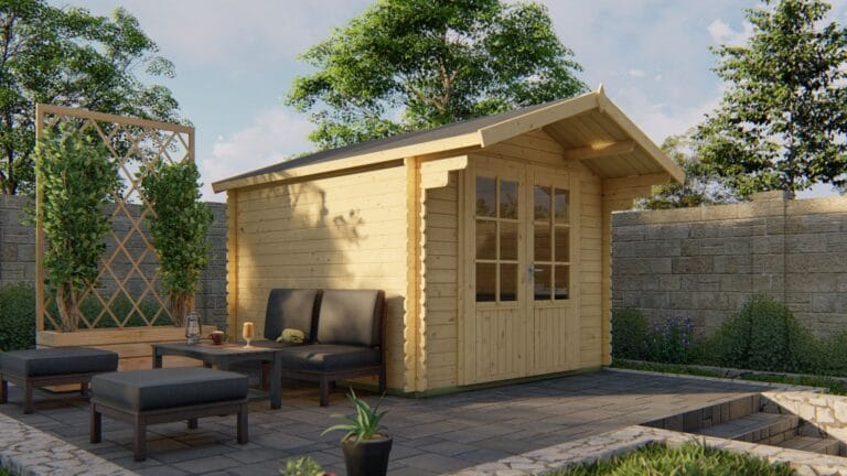 Blokhut - Tuinhuis Perlund | 28 mm | vuren onbehandeld