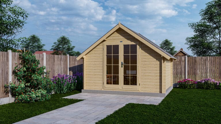 Blokhut 3530K Interflex 350x300x266cm Wanddikte 28 mm