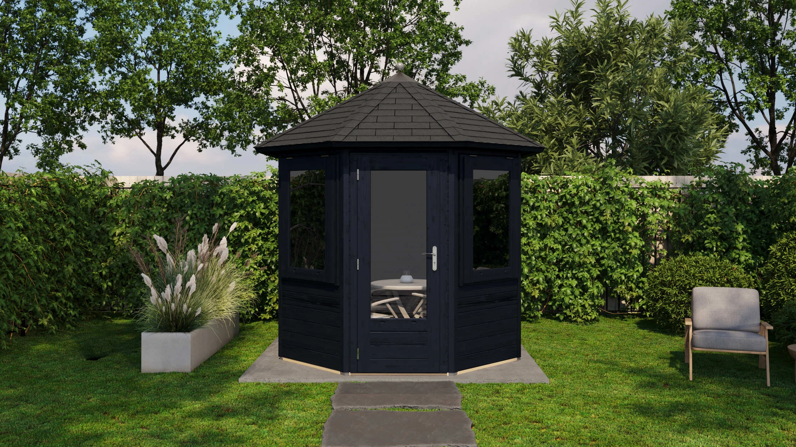 Prima Tuinhuis Venlo Ø250 cm – Achtkant – 28 mm – Onbehandeld – Inclusief SHINGLES Prima Tuinhuis Venlo Ø250 cm – Achtkant – 28 mm – Onbehandeld – Inclusief SHINGLES