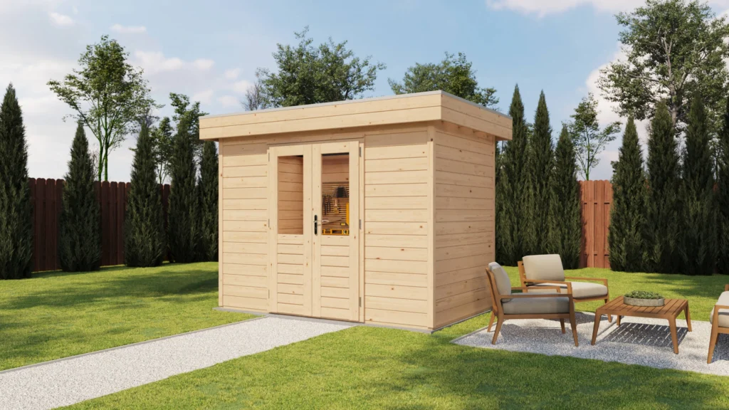 Prima Tuinhuis Eindhoven 300x180 cm – Platdak – 28 mm – Onbehandeld – Exclusief EPDM