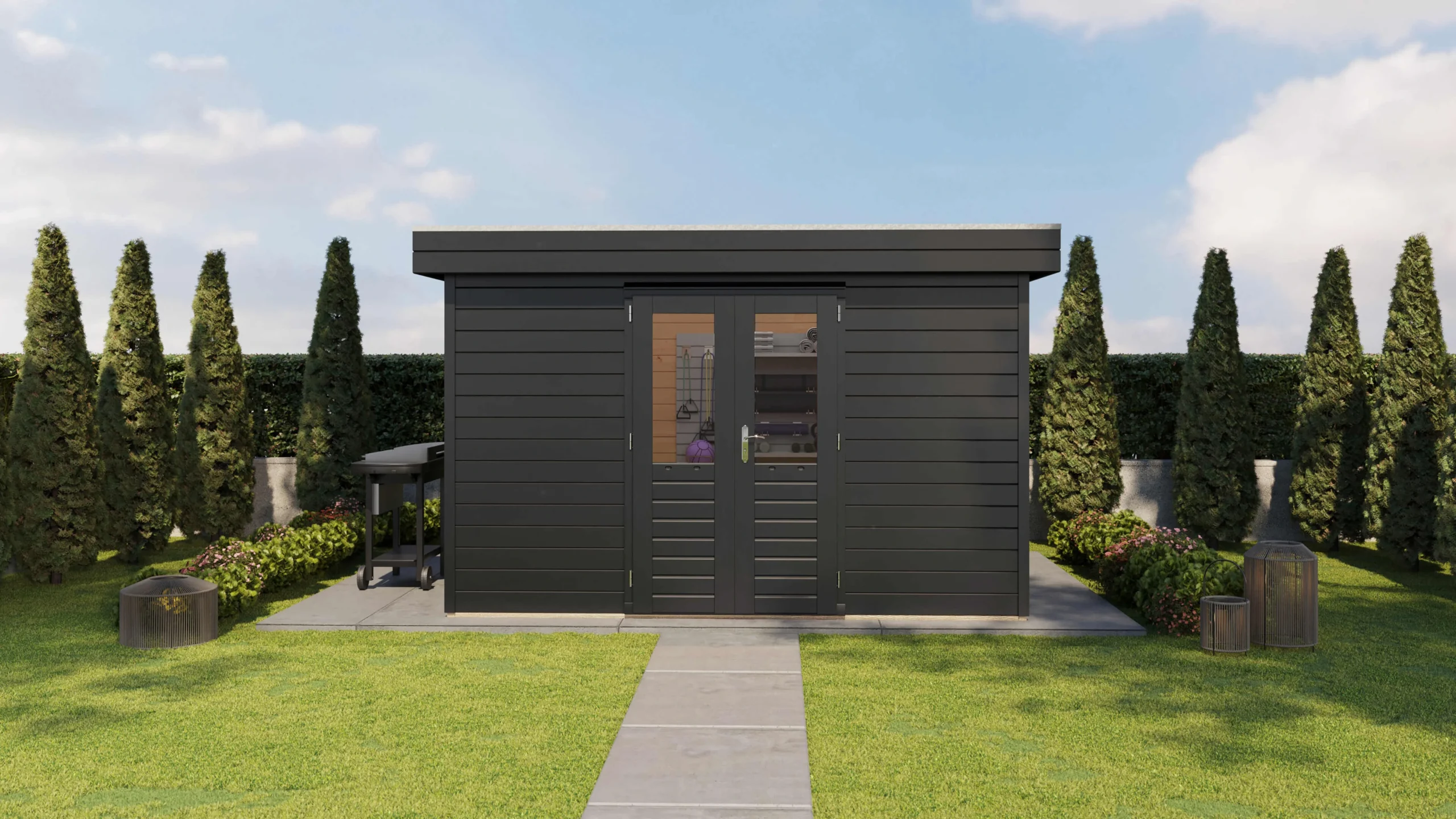 Prima Tuinhuis Heerlen 360x300 cm – Platdak – 44 mm – Onbehandeld – Exclusief EPDM Prima Tuinhuis Heerlen 360x300 cm – Platdak – 44 mm – Onbehandeld – Exclusief EPDM