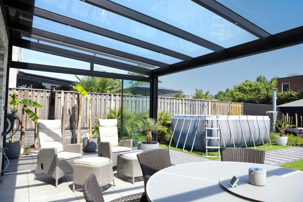 Aluminium veranda met geïntegreerde verlichting