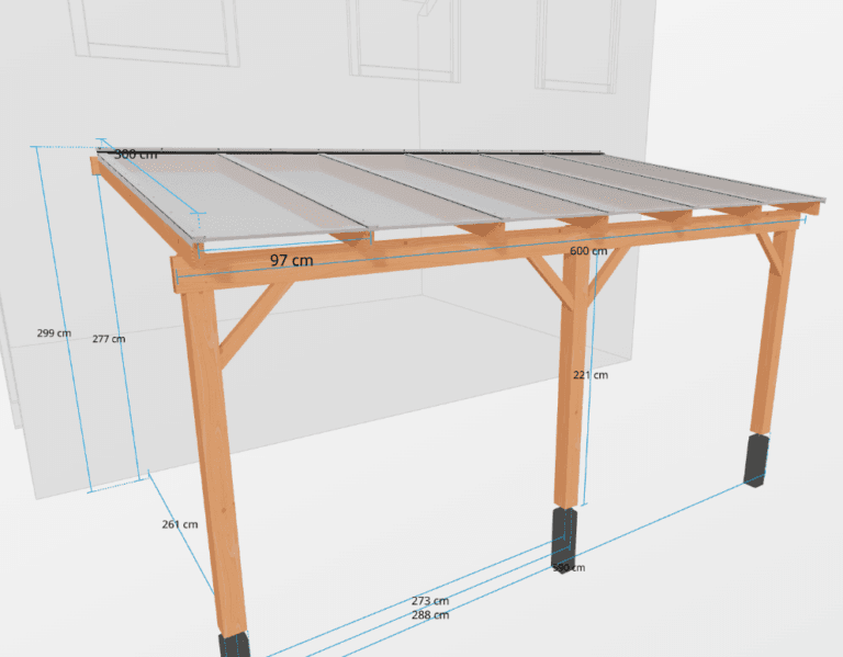douglas houten terrasoverkapping 600x300cm