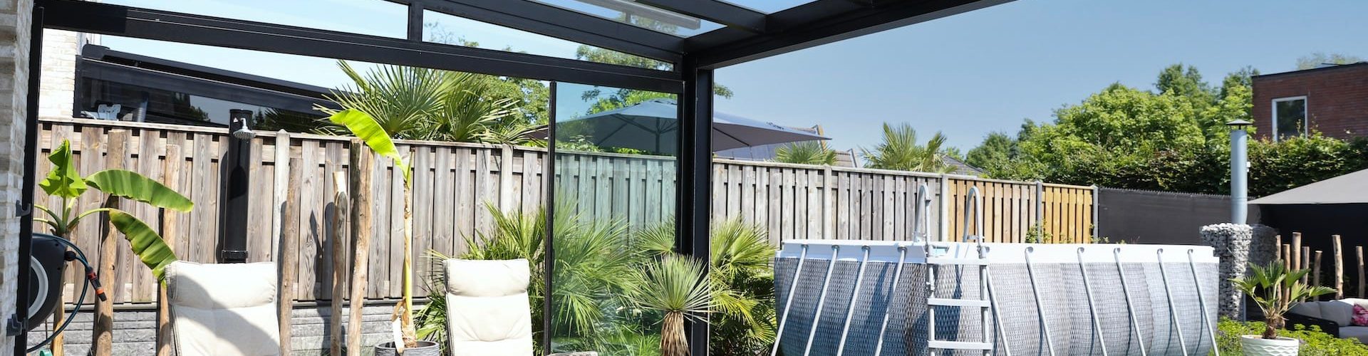 Aluminium veranda met geïntegreerde verlichting